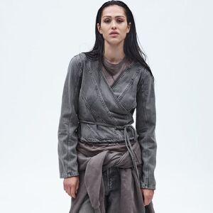 ZARA WRAP FRONT TRF DENIM SHIRT